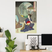 Traditioneel Japans Poster van Geisha Woodprint (Thuiskantoor)