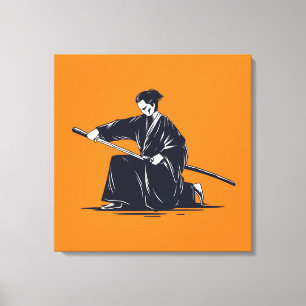 Traditioneel Japans Samurai schilderCanvas afdrukk Canvas Afdruk