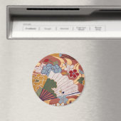Traditioneel Japans stoffen ontwerp Magnet (Insitu (Vaatwasser))