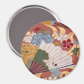 Traditioneel Japans stoffen ontwerp Magnet (Voorkant / Achterkant)
