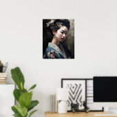 Traditioneel Japans Vrouw Art Print Poster (Thuiskantoor)