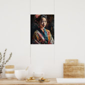 Traditioneel Japans Vrouw Art Print Poster (Keuken)