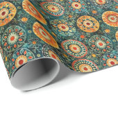 Traditioneel Javaans Batik Kawung patroon Cadeaupapier (Rol Hoek)