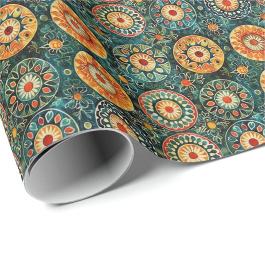 Traditioneel Javaans Batik Kawung patroon Cadeaupapier (Rol Hoek)