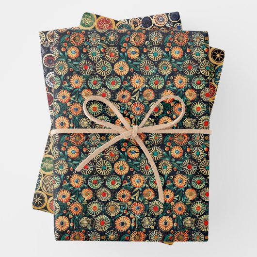 Traditioneel Javaans Kawung Batik patroon Inpakpapier Vel (In situ)