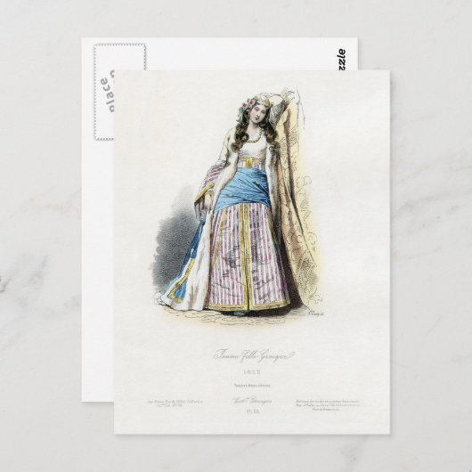 Traditioneel jong Grieks meisje Briefkaart (Voorkant / Achterkant)