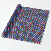 Traditioneel juweelgekleurd harlekijn cadeaupapier (Uitgerold)
