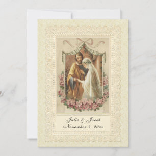 Traditioneel Katholiek Bruiloft Elegant Kaart