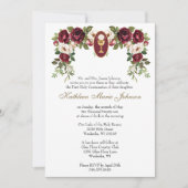 Traditioneel Katholiek Elegant Eerste Heilige Comm Kaart (Voorkant)