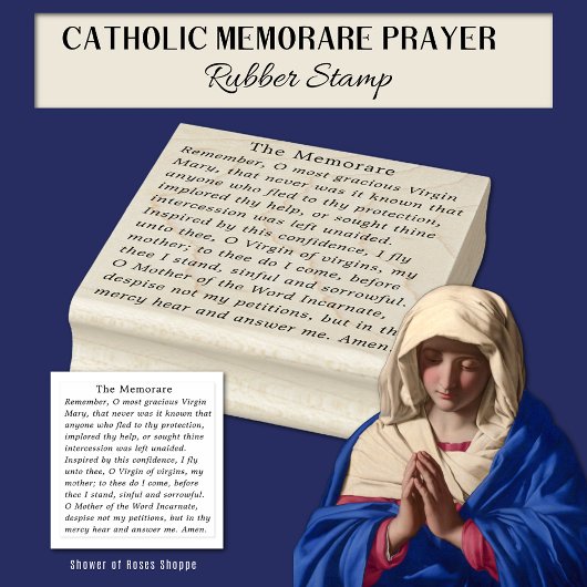 Traditioneel Katholiek Gebed Maagd Maria Memorare Rubberstempel