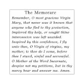 Traditioneel Katholiek Gebed Maagd Maria Memorare Rubberstempel (Afrduk)