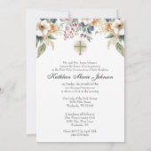 Traditioneel Katholiek Heilige Communie Bloemenkru Kaart (Achterkant)