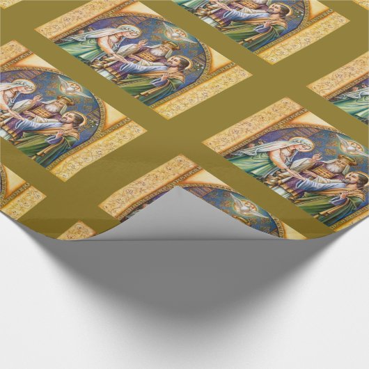 Traditioneel Katholiek Huwelijk Verloving Cadeaupapier (Hoek)