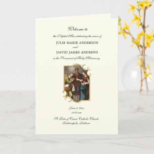 Traditioneel Katholiek Huwelijksmassa Programma (Gele Bloem)