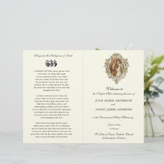 Traditioneel Katholiek Latijn Mis Huwelijk Program (Staand voorkant)