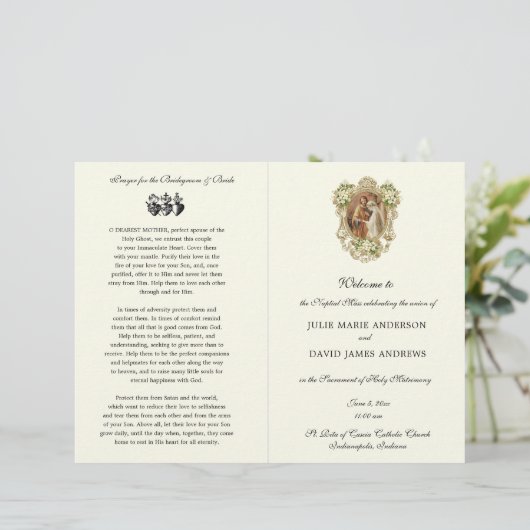 Traditioneel Katholiek Latijn Mis Huwelijk Program (Staand voorkant)