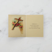 Traditioneel Katholiek Lenten Kruisbeeld Bloemenge Feestdagen Kaart (Binnen)