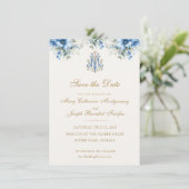 Traditioneel Katholiek Maria-Kruis Bruiloft Save The Date (Staand voorkant)