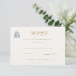 Traditioneel Katholiek Maria Monogram Trouwen RSVP Kaartje