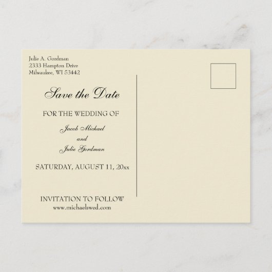 Traditioneel Katholiek SAVE THE DATE Bruiloft Aankondigingskaart (Achterkant)