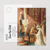 Traditioneel Katholiek SAVE THE DATE Bruiloft Aankondigingskaart (Voorkant / Achterkant)