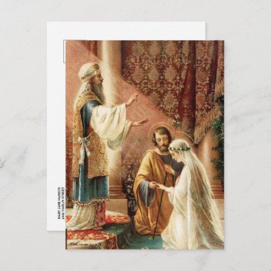 Traditioneel Katholiek SAVE THE DATE Bruiloft Aankondigingskaart (Voorkant / Achterkant)