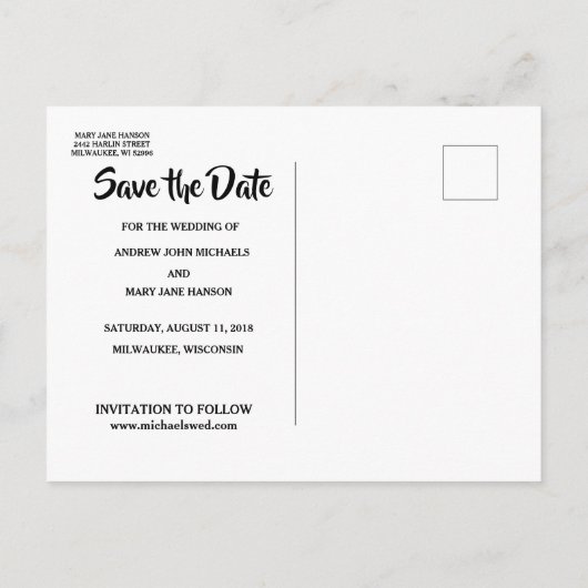 Traditioneel Katholiek SAVE THE DATE Bruiloft Aankondigingskaart (Achterkant)