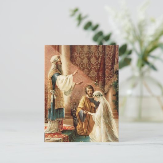 Traditioneel Katholiek SAVE THE DATE Bruiloft Aankondigingskaart (Staand voorkant)