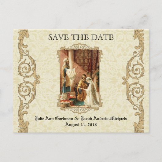 Traditioneel Katholiek SAVE THE DATE Bruiloft Aankondigingskaart (Voorkant)