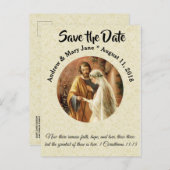 Traditioneel Katholiek SAVE THE DATE Bruiloft Aankondigingskaart (Voorkant / Achterkant)