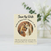 Traditioneel Katholiek SAVE THE DATE Bruiloft Aankondigingskaart (Staand voorkant)