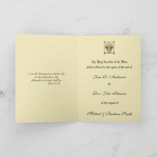 Traditioneel Katholiek Sympathie Mis Aanbod Kruis Kaart (Binnen)