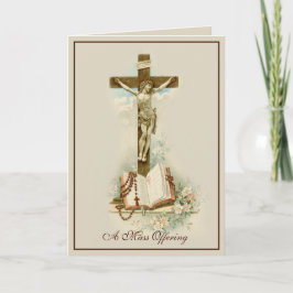 Traditioneel katholieke religieuze mis offerkruis kaart