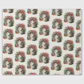 Traditioneel kattenkerstpapier cadeaupapier (Vlak)