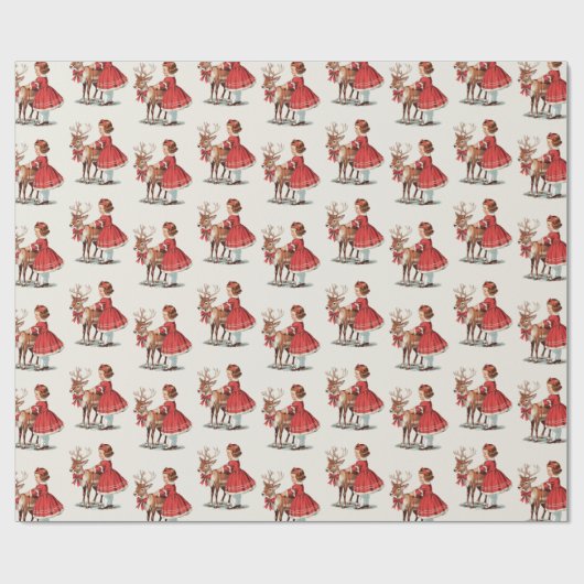 Traditioneel  kattenkerstpapier cadeaupapier (Vlak)