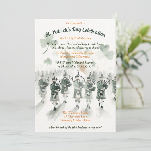 Traditioneel Keltisch Iers St. Patrick’s Day Party Kaart (Staand voorkant)