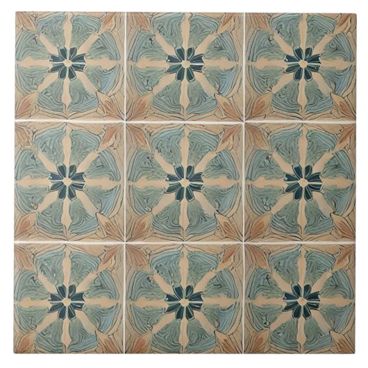 Traditioneel keramisch Adalusiaans artikel 6 Tegeltje (Voorkant)