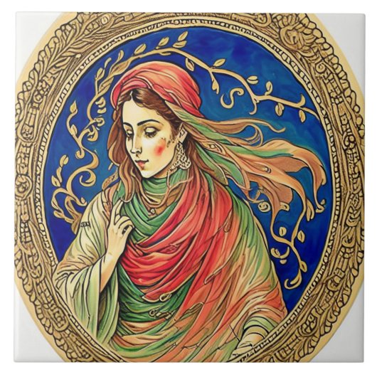 Traditioneel keramisch Adalusiaans artikel 8 Tegeltje (Voorkant)