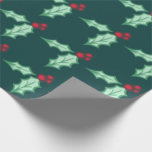 Traditioneel Kerst Holly inpakpapier (Hoek)