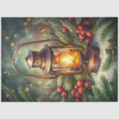Traditioneel kerst-lantaarn-hulst-tissuepapier tissuepapier (Voorkant)