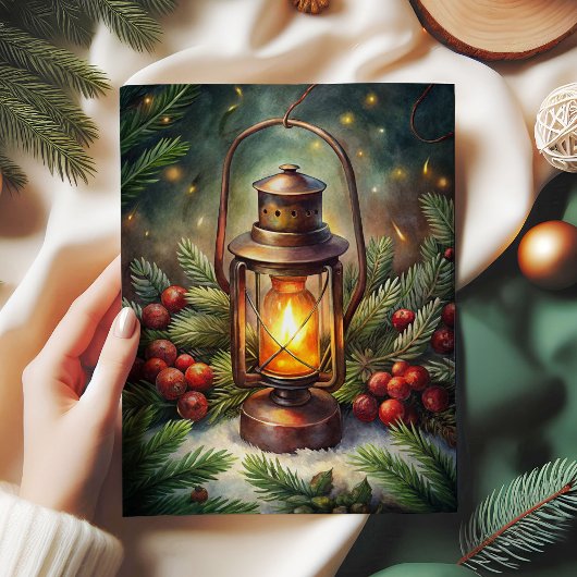 Traditioneel kerst-lantaarn-hulst-tissuepapier tissuepapier