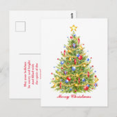 Traditioneel kerstboom Briefkaart vrolijk helder (Voorkant / Achterkant)