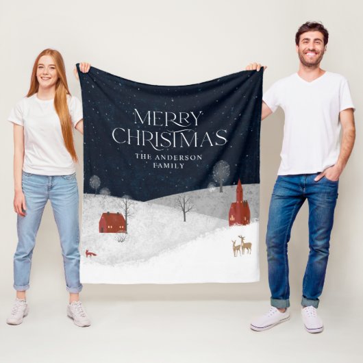 Traditioneel kerstcadeau voor Rustisch Winterdecor Fleece Deken (In situ)