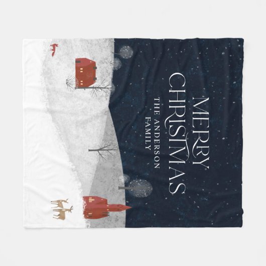 Traditioneel kerstcadeau voor Rustisch Winterdecor Fleece Deken (Voorkant (Horizontaal))