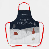 Traditioneel kerstcadeau voor Rustisch Winterdecor Schort (Voorkant)