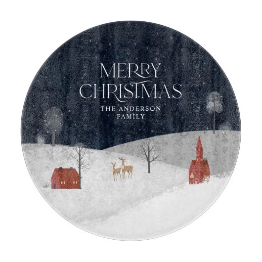 Traditioneel kerstcadeau voor Rustisch Winterdecor Snijplank (Voorkant)