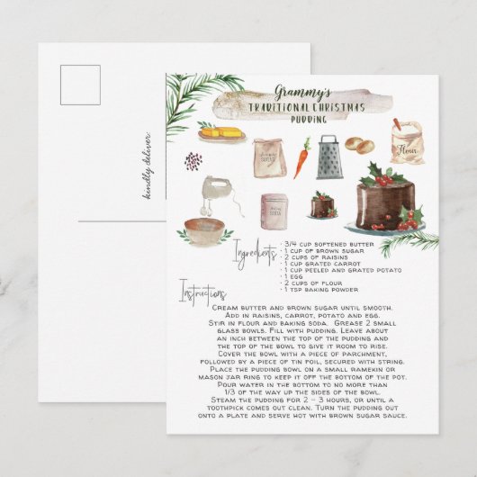 Traditioneel kerstcadeautje | Vakantie Briefkaart (Voorkant / Achterkant)