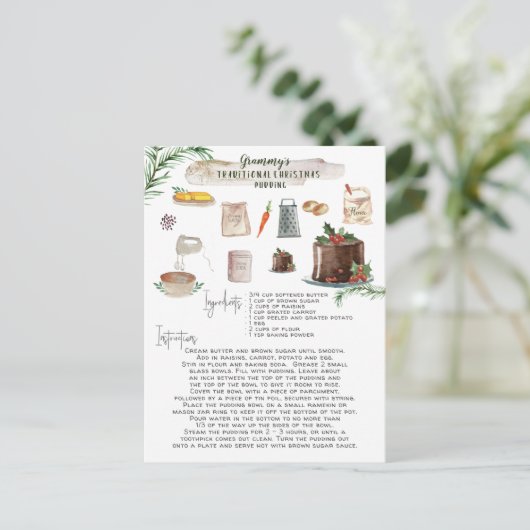 Traditioneel kerstcadeautje | Vakantie Briefkaart (Staand voorkant)