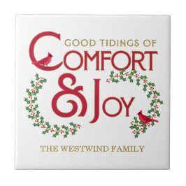 Traditioneel kerstcomfort en vreugde rood groen tegeltje