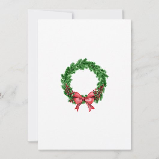 Traditioneel kerstdiner rode poinsettia kaart (Achterkant)